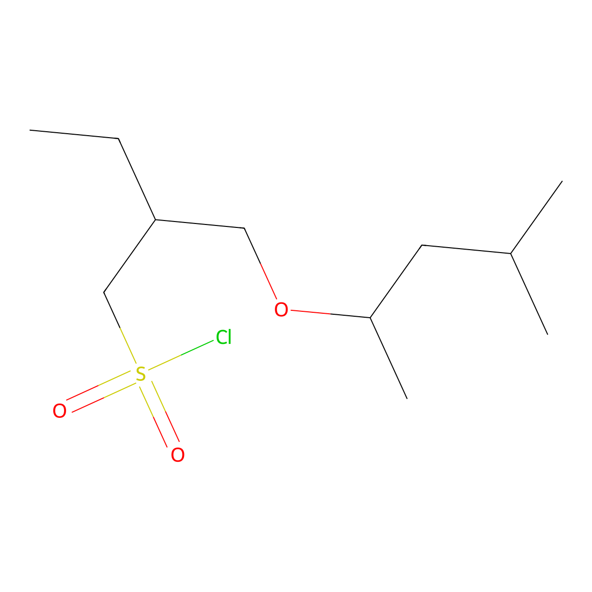2-(((4-Methylpentan-2-yl)oxy)methyl)butane-1-sulfonyl chloride molecular structure, CAS 1469006-64-1