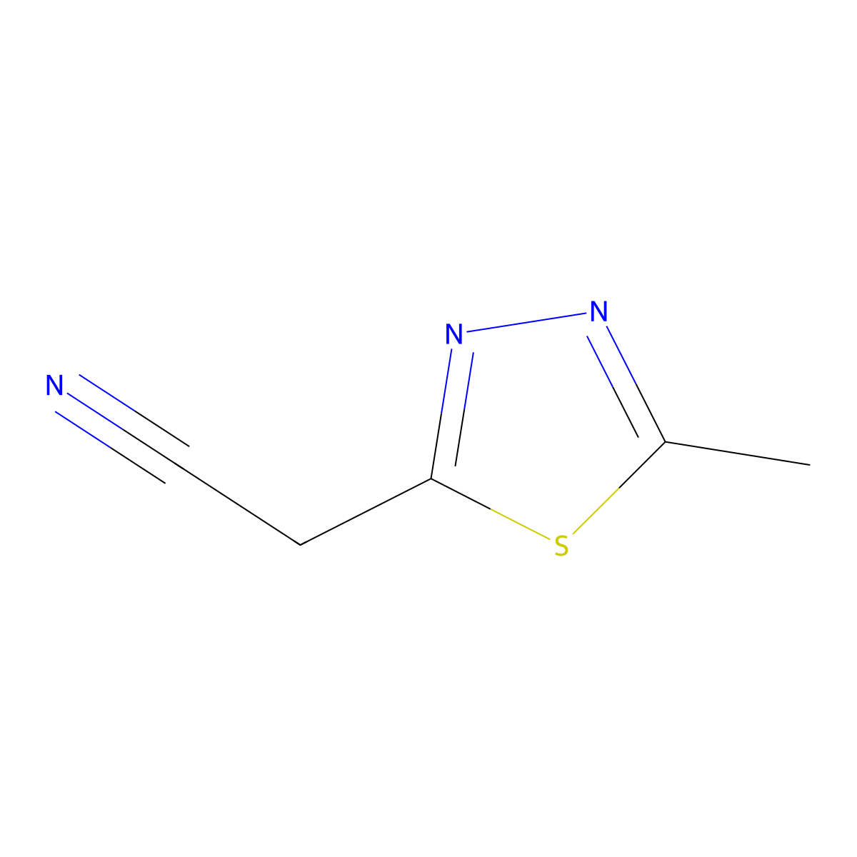2-(5-Methyl-1,3,4-thiadiazol-2-yl)acetonitrile molecular structure, CAS 1469012-19-8