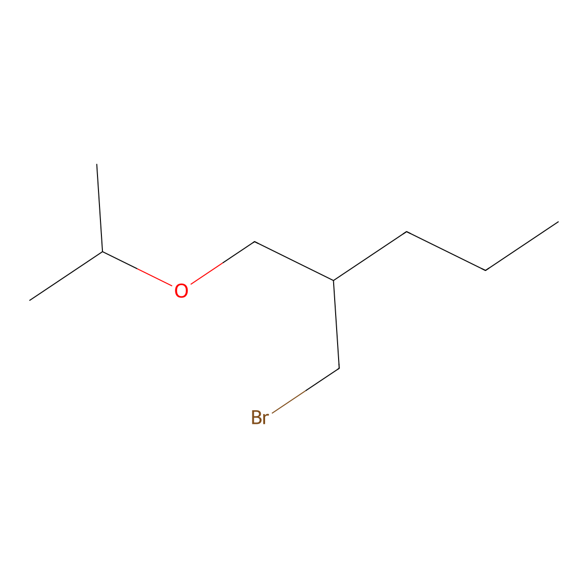 1-Bromo-2-(isopropoxymethyl)pentane molecular structure, CAS 1469012-94-9