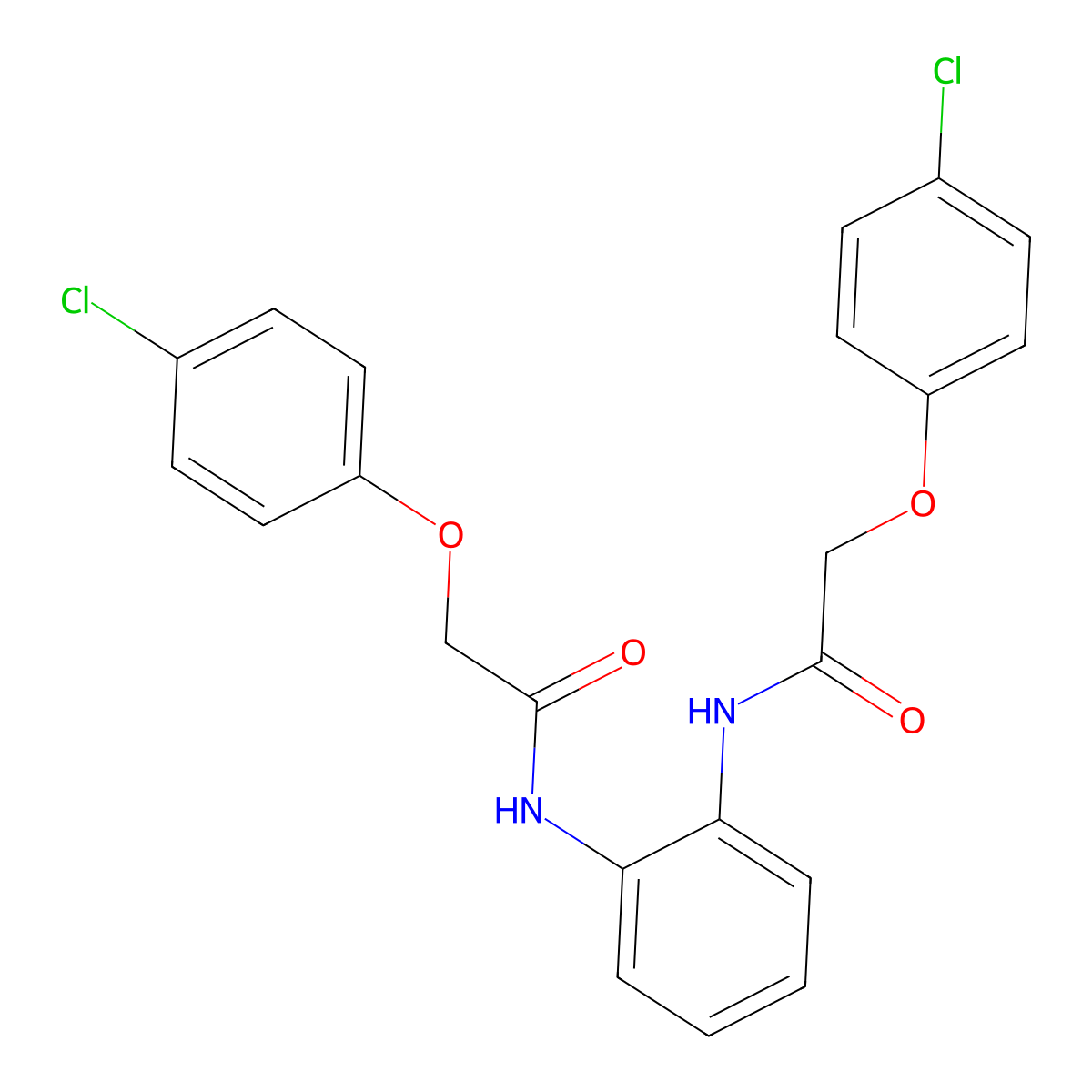 N,N'-1,2-phenylenebis[2-(4-chlorophenoxy)acetamide] molecular structure, CAS 146903-22-2