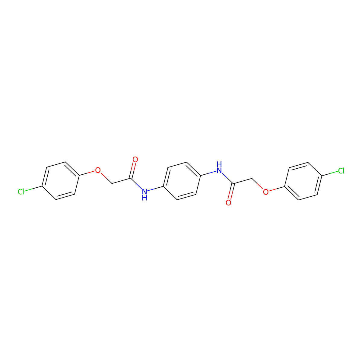 2-(4-chlorophenoxy)-N-[4-[[2-(4-chlorophenoxy)acetyl]amino]phenyl]acetamide molecular structure, CAS 146903-27-7