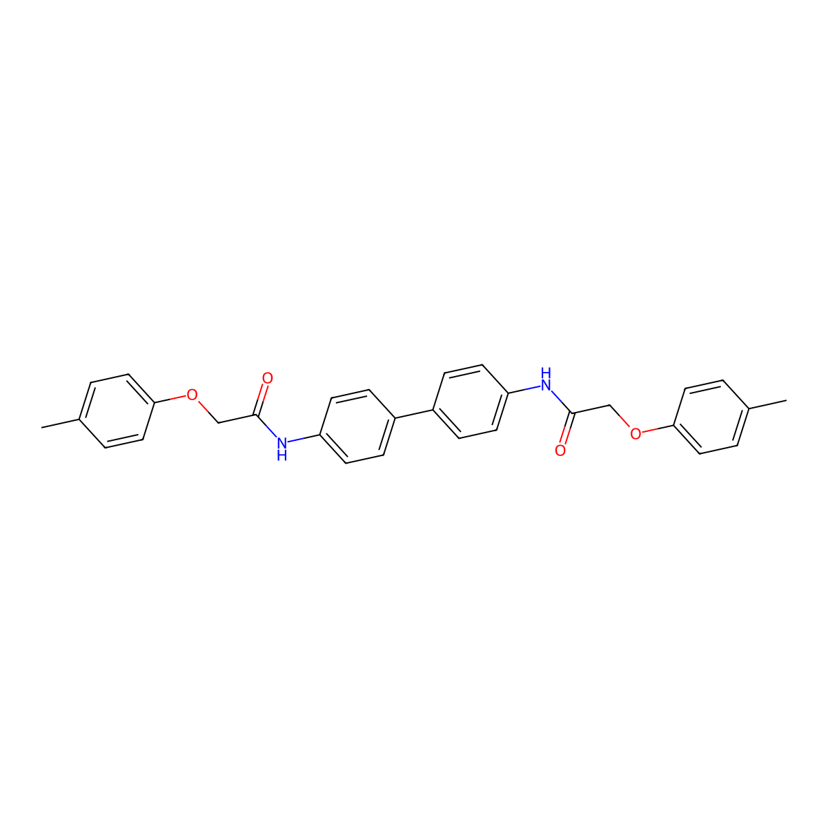 2-(4-methylphenoxy)-N-[4-[4-[[2-(4-methylphenoxy)acetyl]amino]phenyl]phenyl]acetamide molecular structure, CAS 146903-30-2