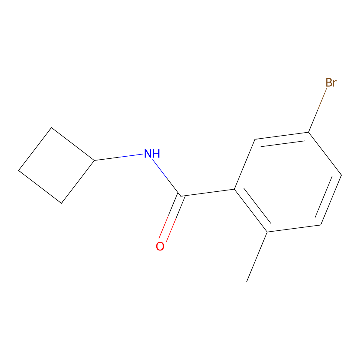 5-bromo-N-cyclobutyl-2-methylbenzamide molecular structure, CAS 1469032-10-7