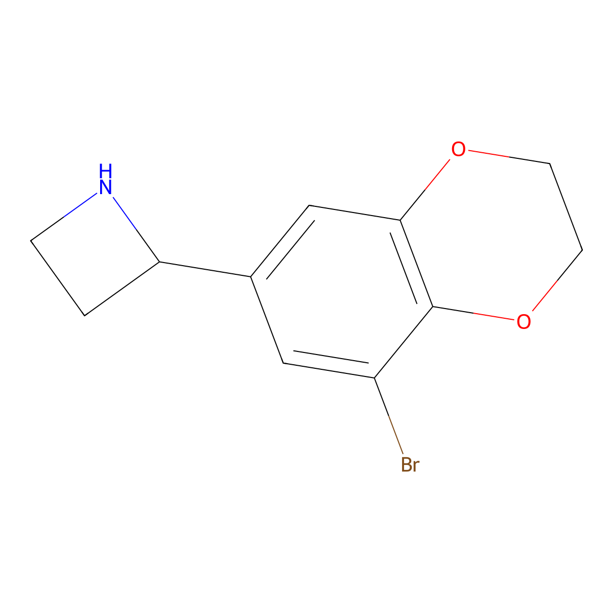 2-(8-Bromo-2,3-dihydrobenzo[b][1,4]dioxin-6-yl)azetidine molecular structure, CAS 1469033-19-9