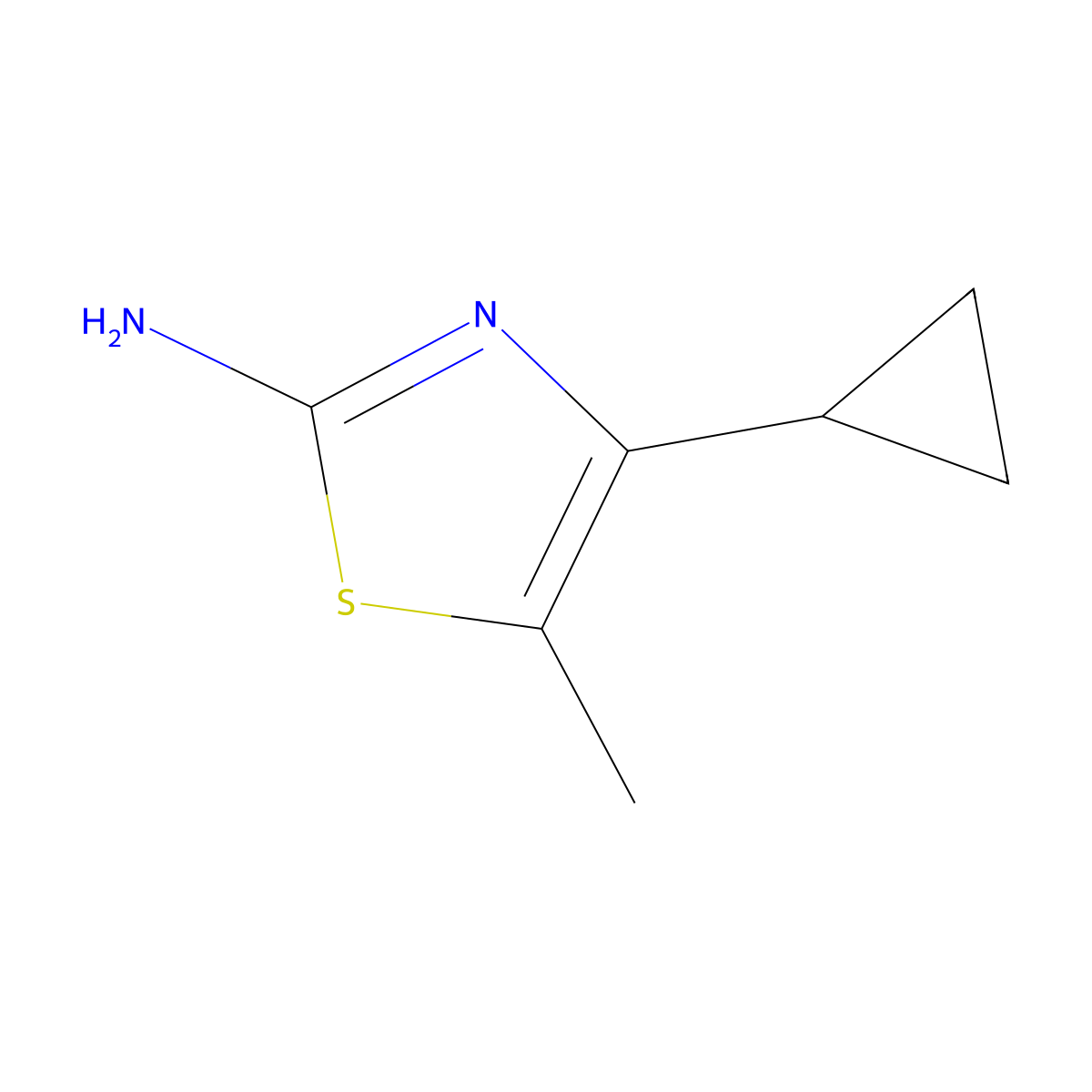 4-Cyclopropyl-5-methyl-1,3-thiazol-2-amine molecular structure, CAS 1469044-50-5