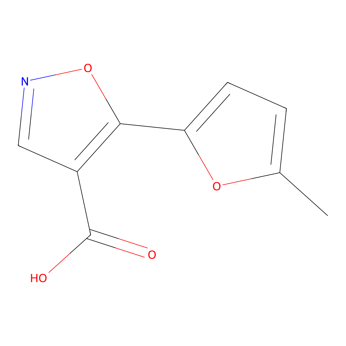 5-(5-Methylfuran-2-yl)-1,2-oxazole-4-carboxylic acid molecular structure, CAS 1469045-05-3