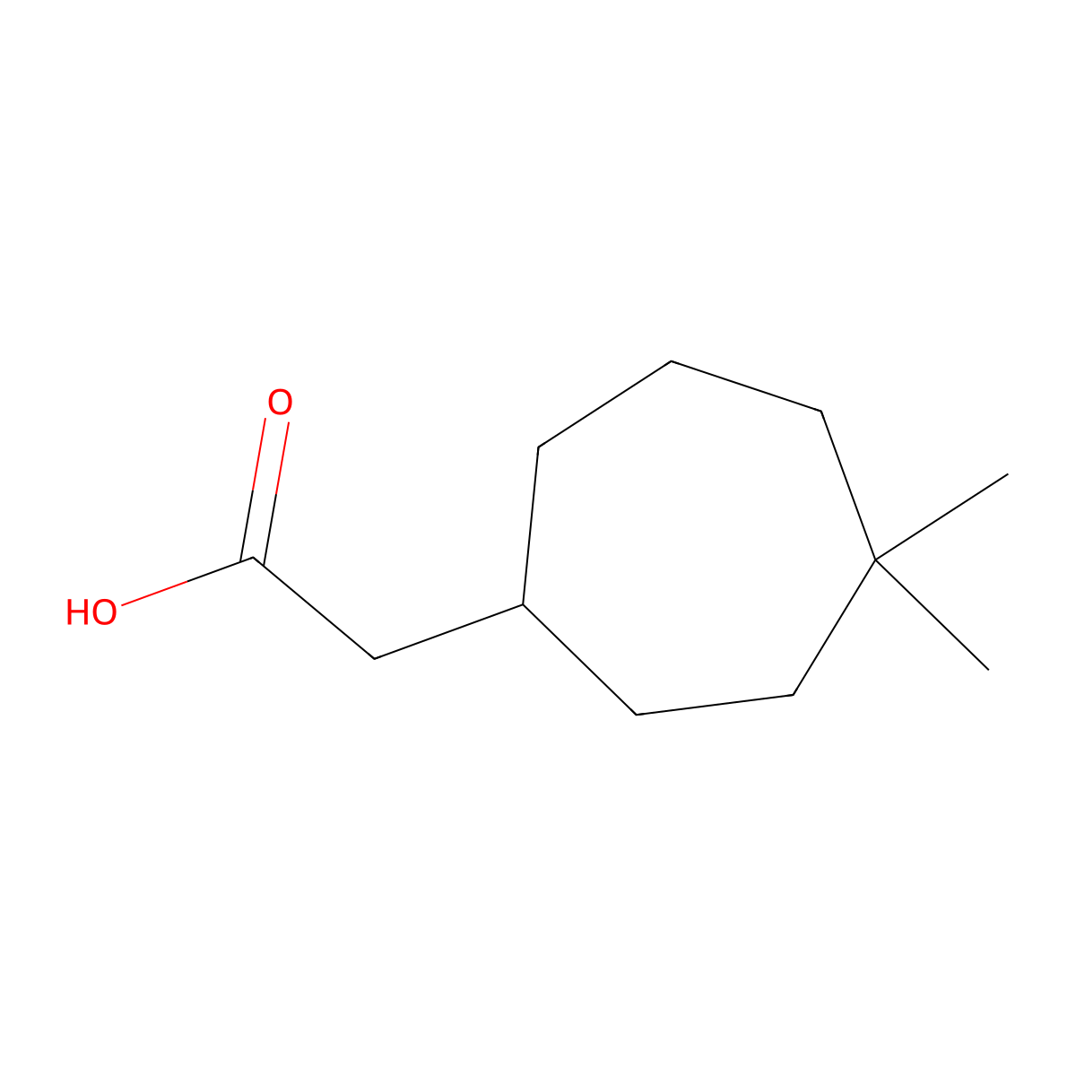 2-(4,4-Dimethylcycloheptyl)aceticacid molecular structure, CAS 1469045-89-3