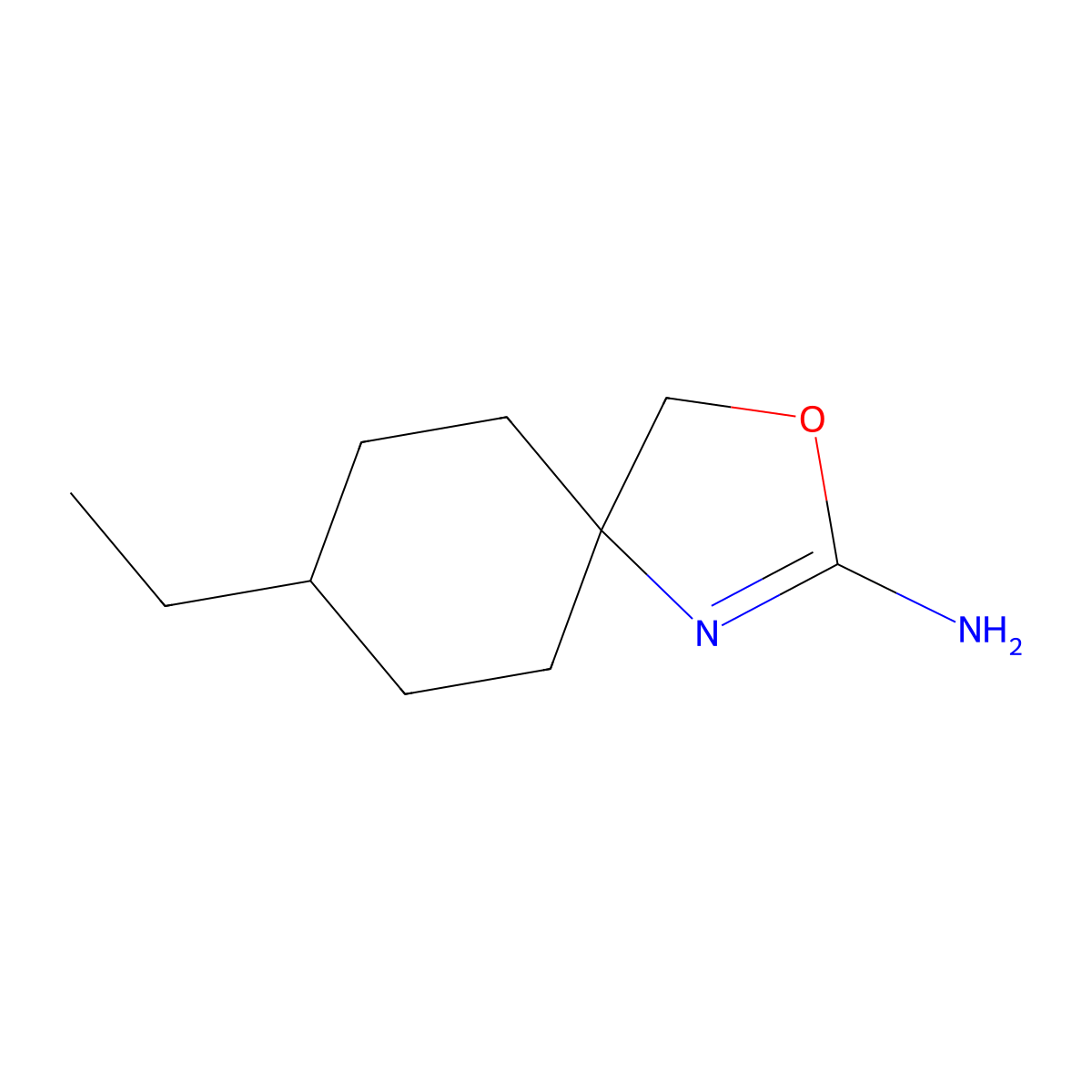 8-Ethyl-3-oxa-1-azaspiro[4.5]dec-1-en-2-amine molecular structure, CAS 1469050-63-2