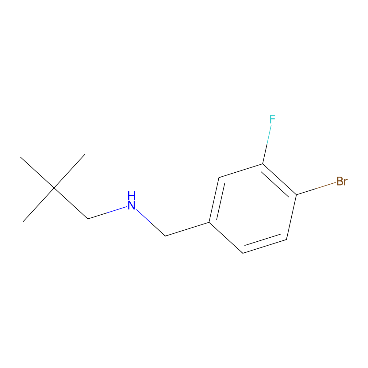 [(4-Bromo-3-fluorophenyl)methyl](2,2-dimethylpropyl)amine molecular structure, CAS 1469058-78-3