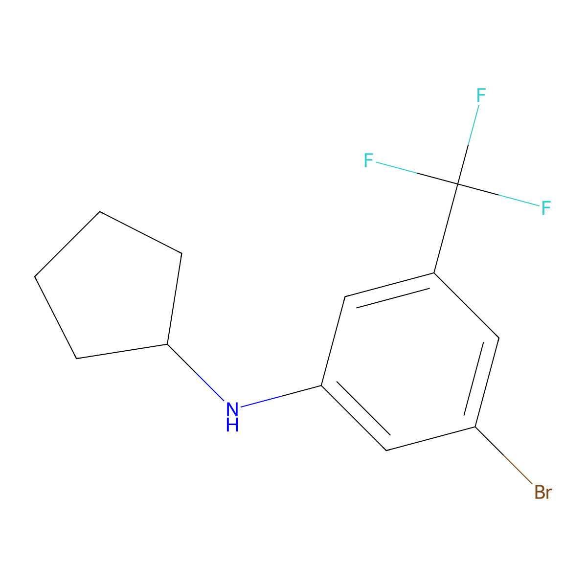 3-bromo-N-cyclopentyl-5-(trifluoromethyl)aniline molecular structure, CAS 1469058-88-5