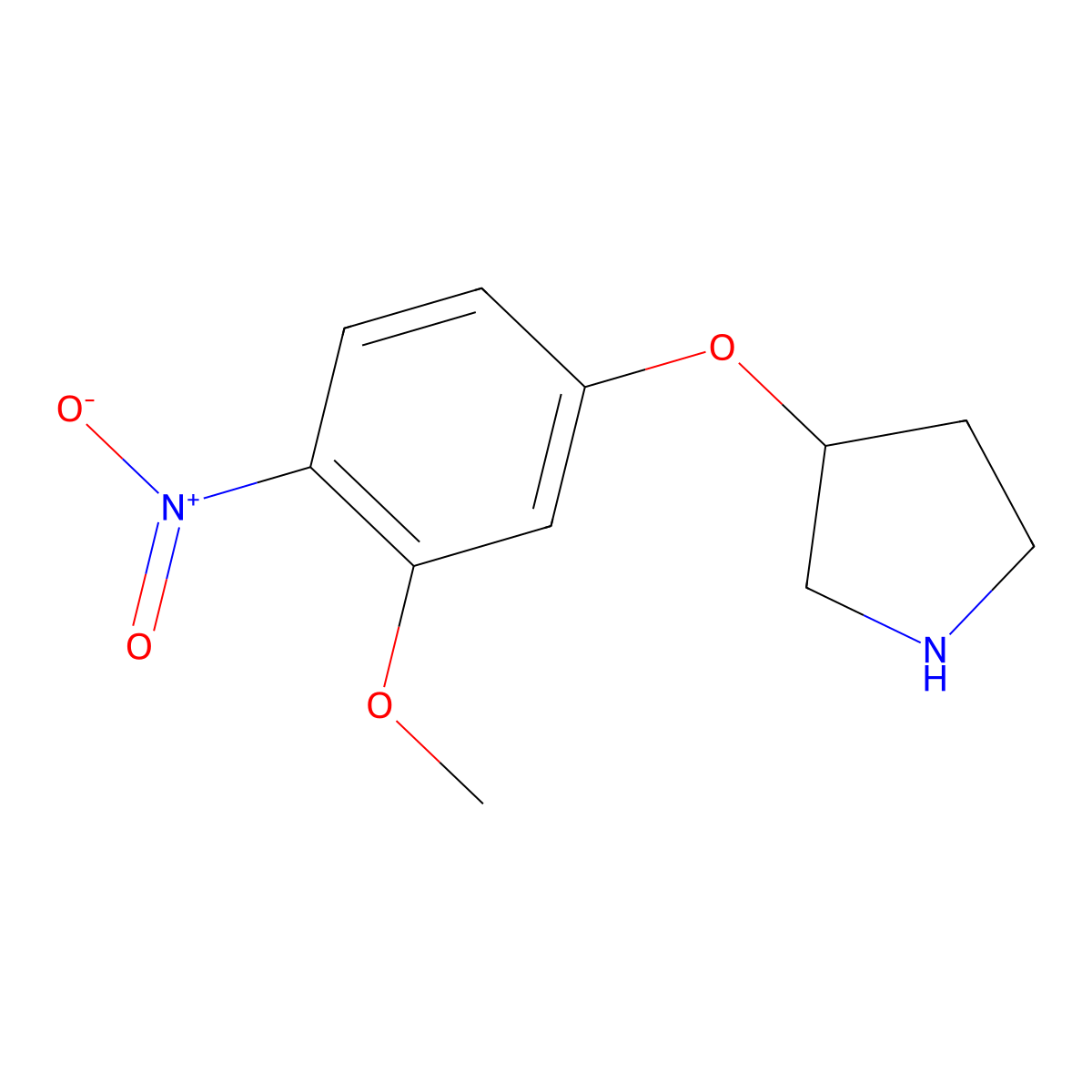 3-(3-Methoxy-4-nitrophenoxy)pyrrolidine molecular structure, CAS 1469085-02-6