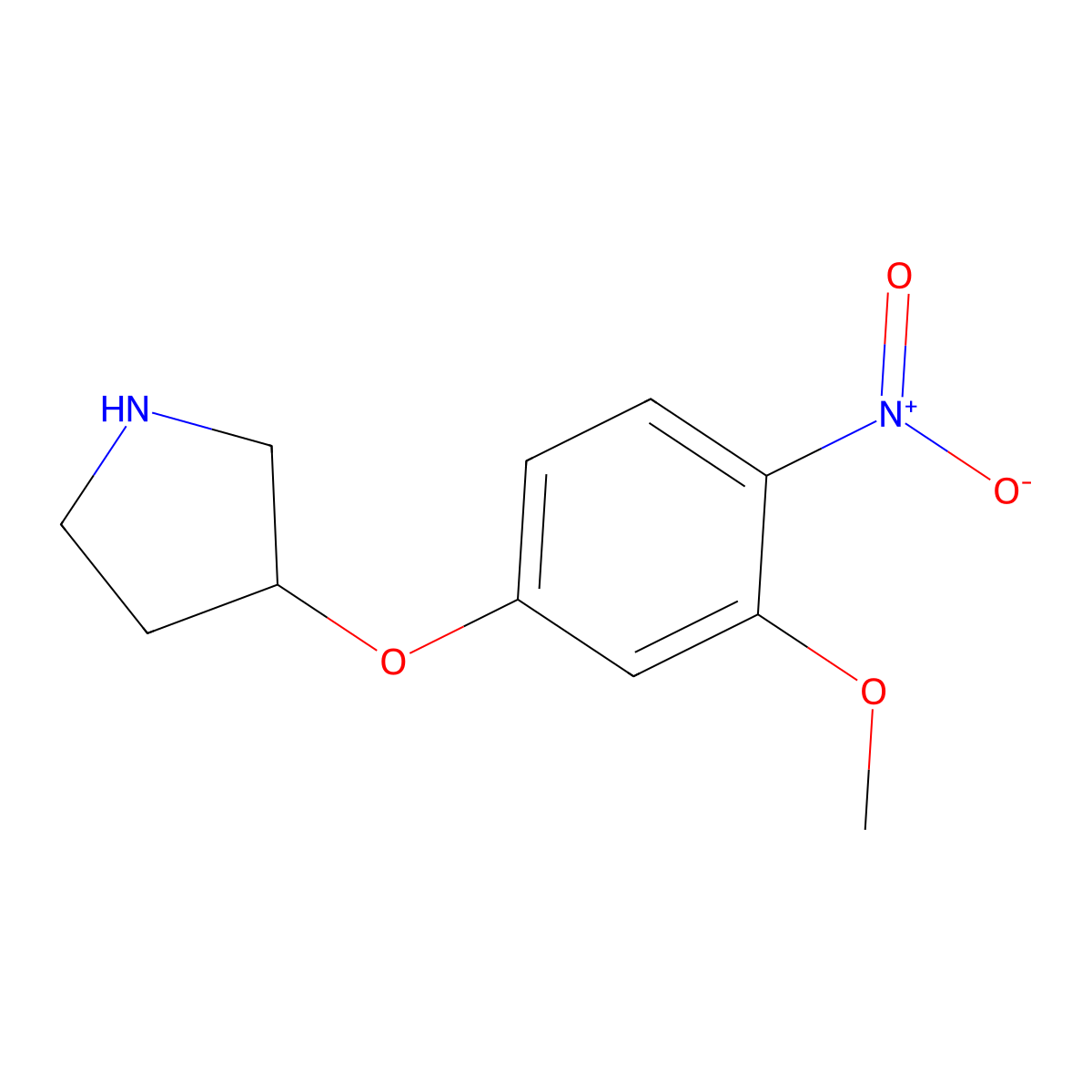 3-(3-Methoxy-4-nitrophenoxy)pyrrolidine molecular structure, CAS 1469085-02-6