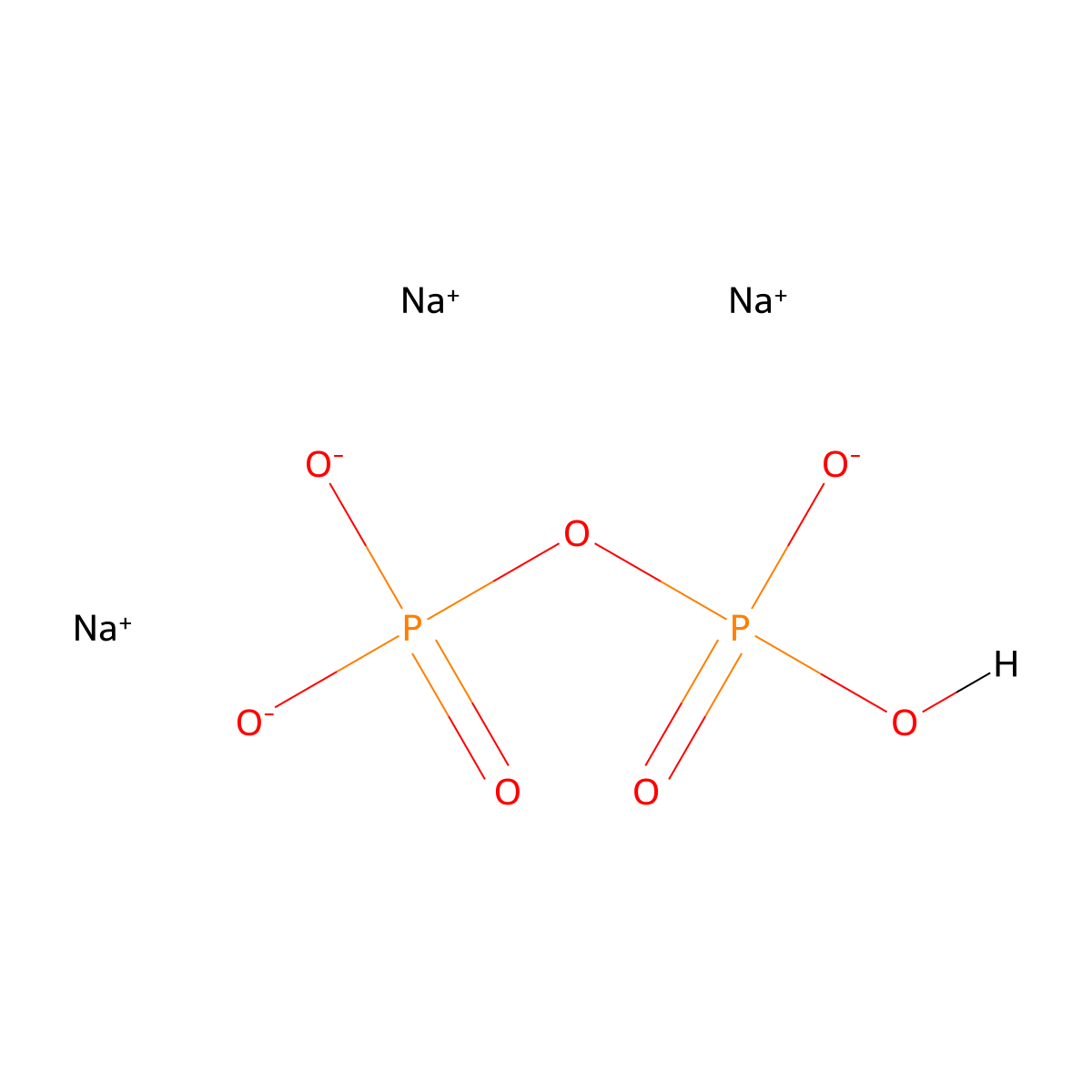 Trisodium pyrophosphate molecular structure, CAS 14691-80-6