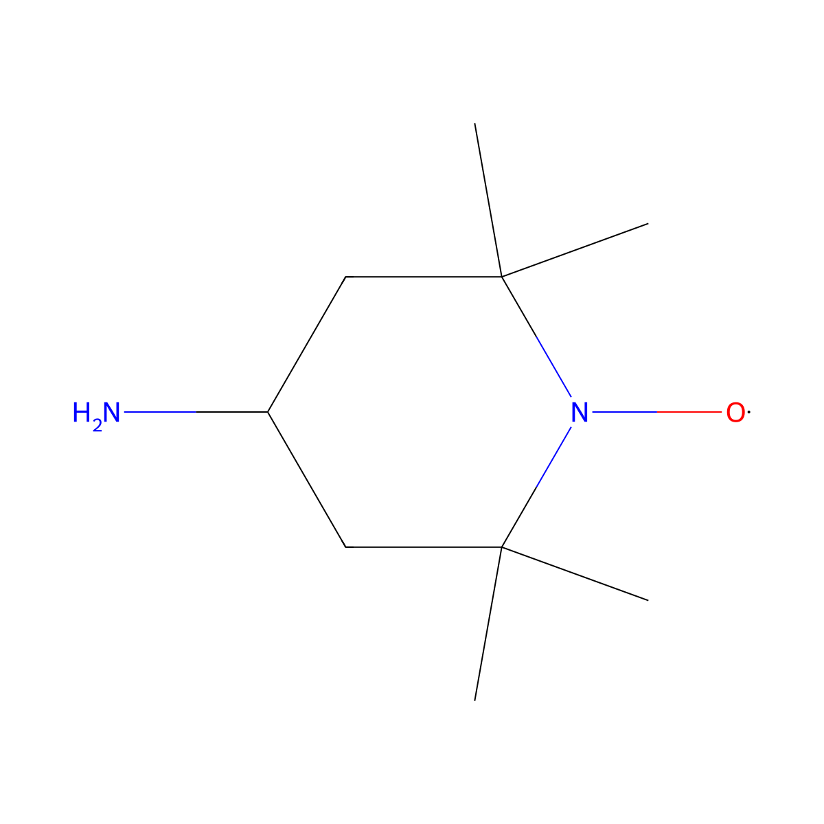 4-Amino-2,2,6,6-tetramethylpiperidine-1-oxyl molecular structure, CAS 14691-88-4