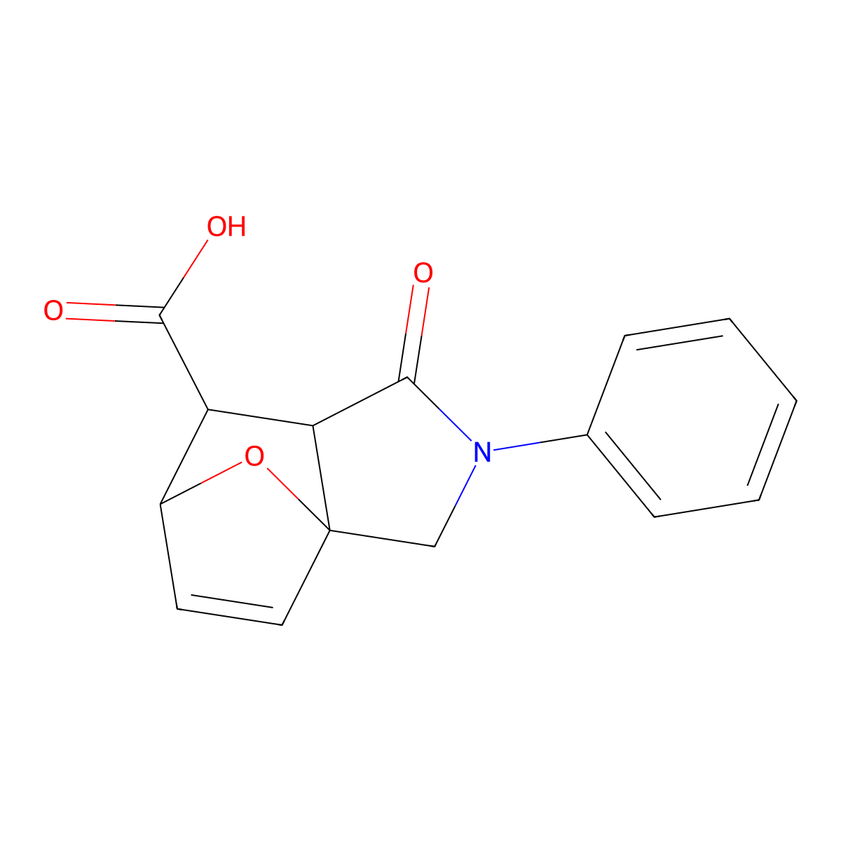 1-Oxo-2-phenyl-1,2,3,6,7,7a-hexahydro-3a,6-epoxyisoindole-7-carboxylic acid molecular structure, CAS 14691-95-3