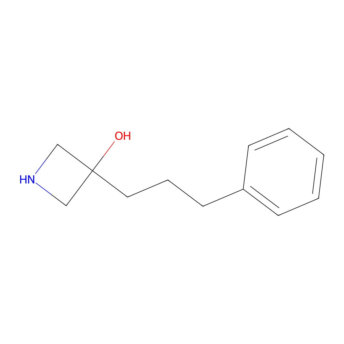 3-(3-Phenylpropyl)azetidin-3-ol molecular structure, CAS 1469100-10-4