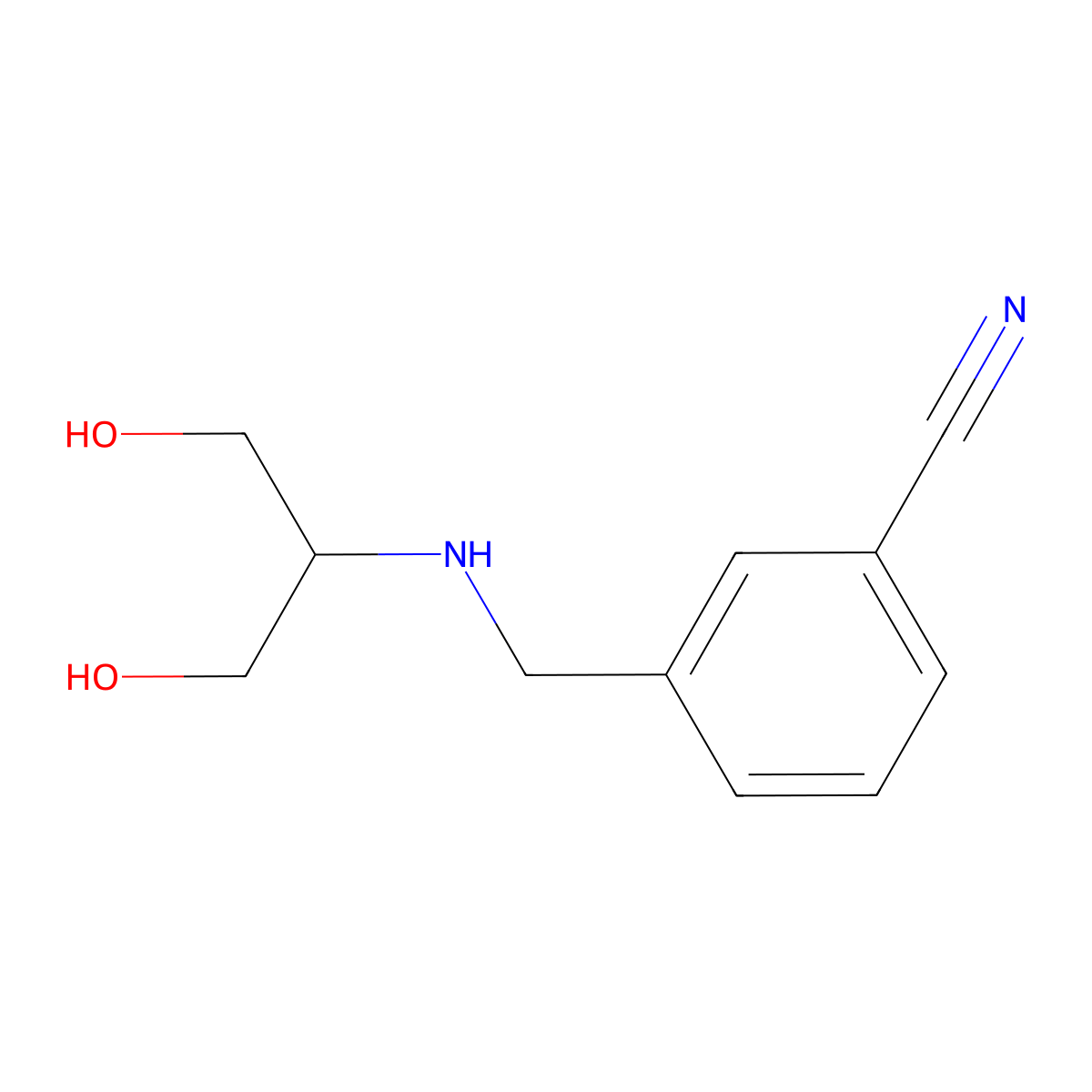 3-{[(1,3-Dihydroxypropan-2-yl)amino]methyl}benzonitrile molecular structure, CAS 1469114-38-2