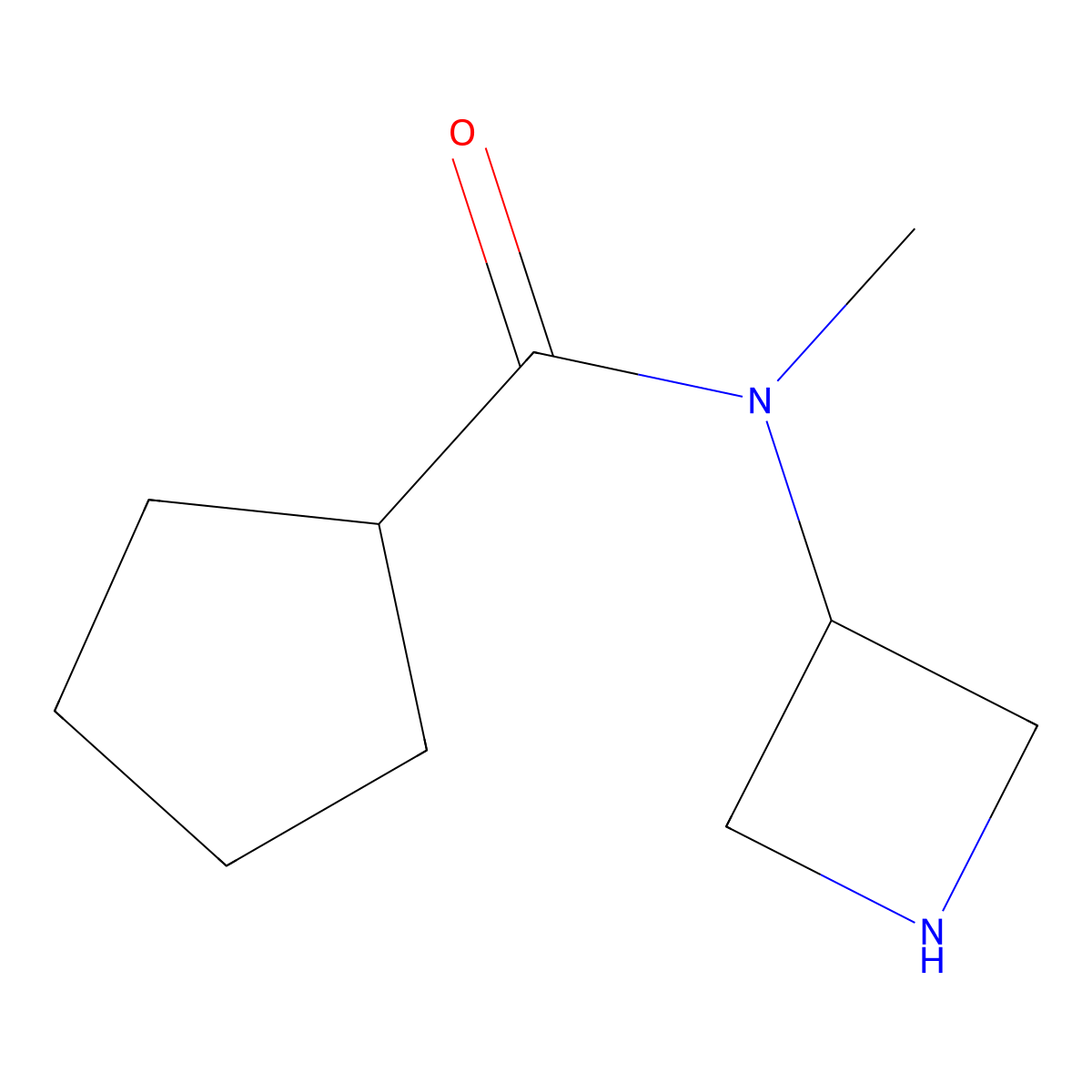 N-(azetidin-3-yl)-N-methylcyclopentanecarboxamide molecular structure, CAS 1469128-57-1