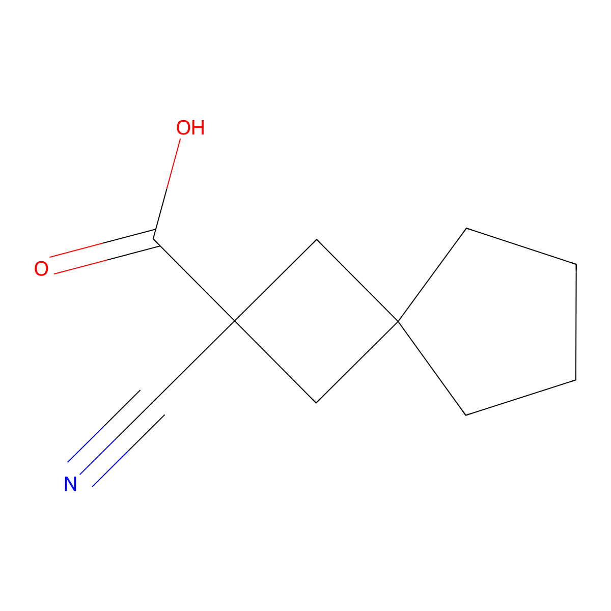 2-Cyanospiro[3.4]octane-2-carboxylic acid molecular structure, CAS 1469129-54-1