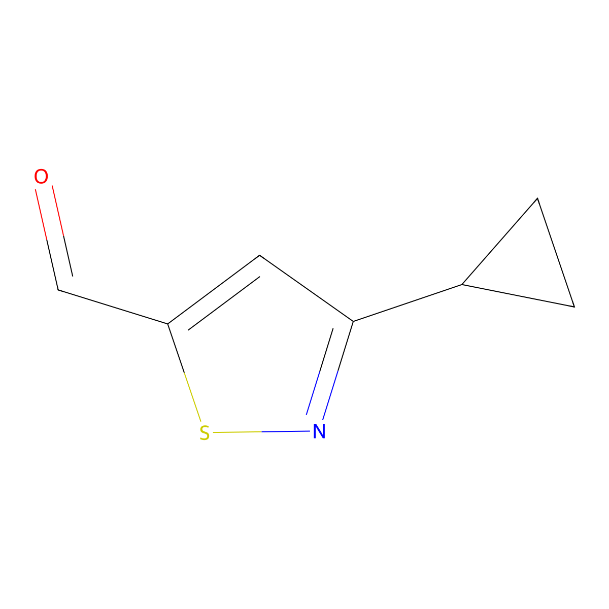 3-Cyclopropyl-1,2-thiazole-5-carbaldehyde molecular structure, CAS 1469139-76-1