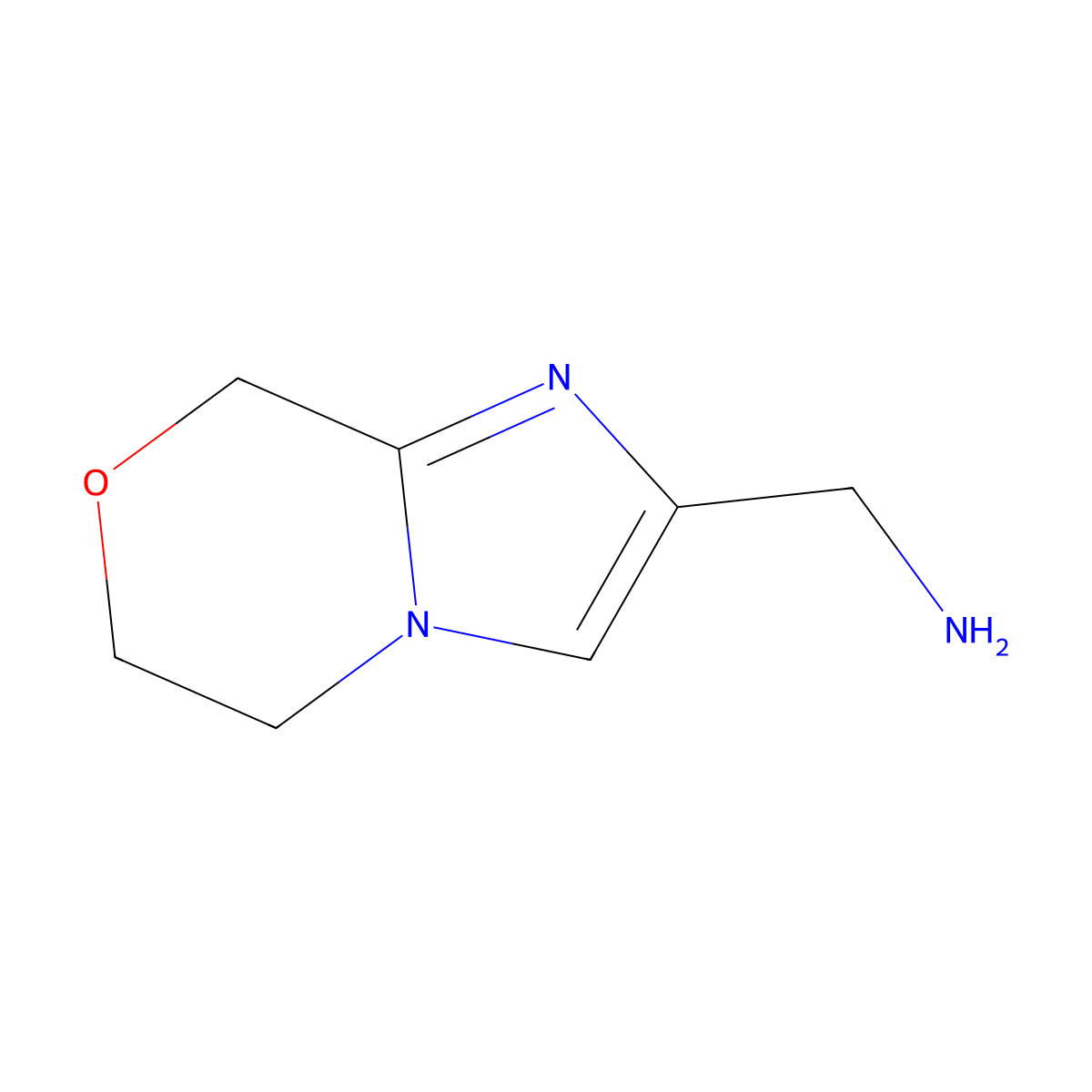 (5,6-Dihydro-8H-imidazo[2,1-c][1,4]oxazin-2-yl)methanamine molecular structure, CAS 1469153-55-6