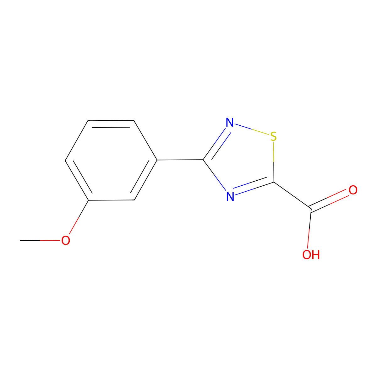 3-(3-Methoxyphenyl)-1,2,4-thiadiazole-5-carboxylic acid molecular structure, CAS 1469161-26-9