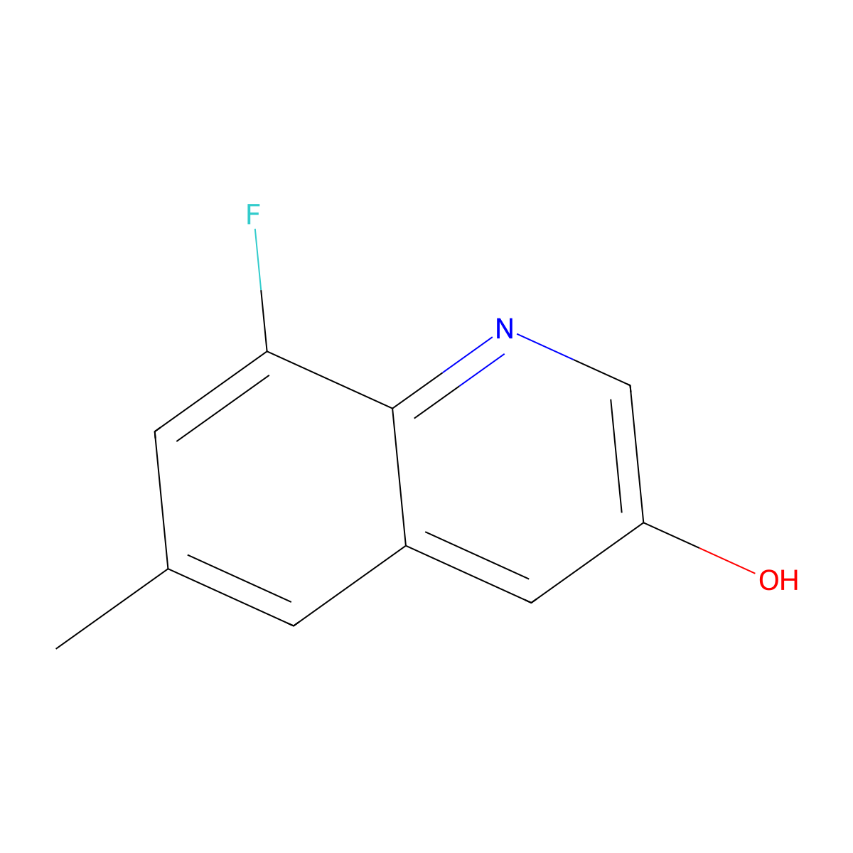8-Fluoro-6-methylquinolin-3-ol molecular structure, CAS 1469183-76-3