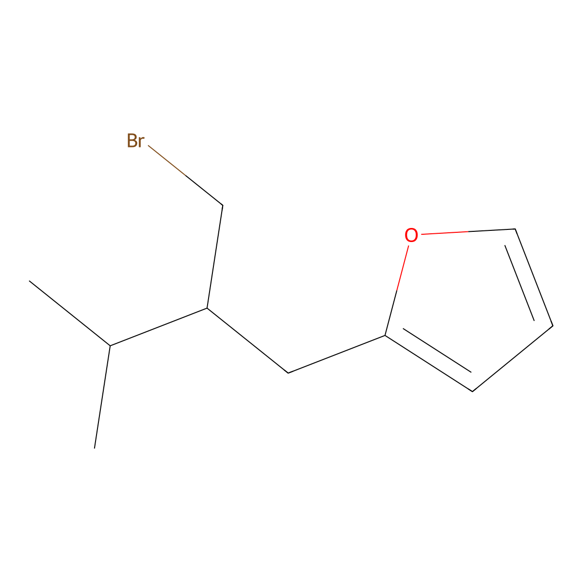 2-(2-(Bromomethyl)-3-methylbutyl)furan molecular structure, CAS 1469189-31-8