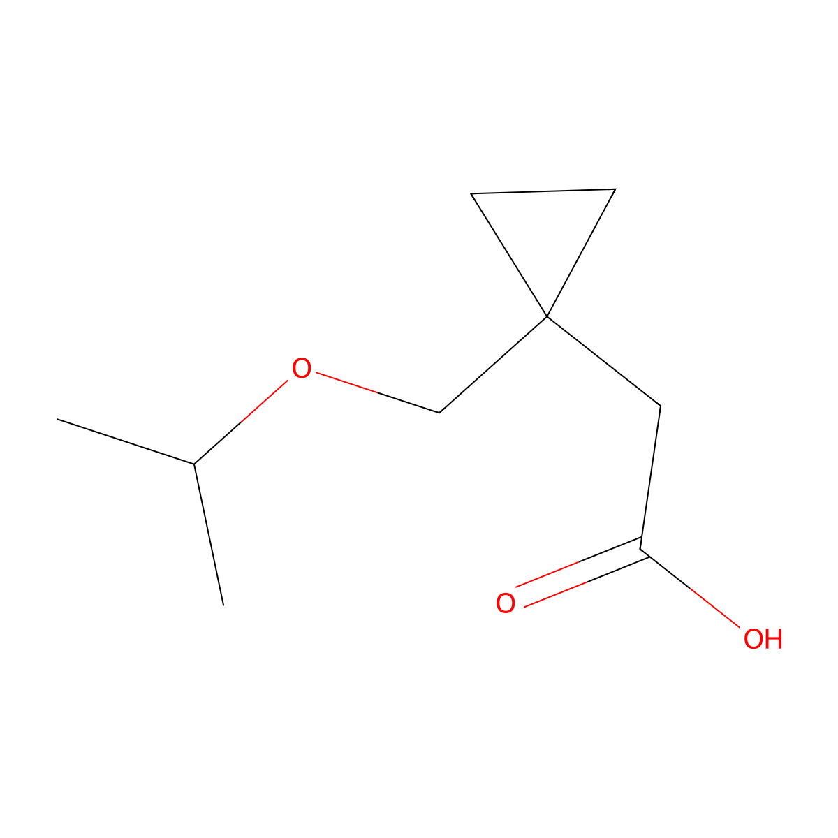 2-(1-(Isopropoxymethyl)cyclopropyl)acetic acid molecular structure, CAS 1469198-15-9