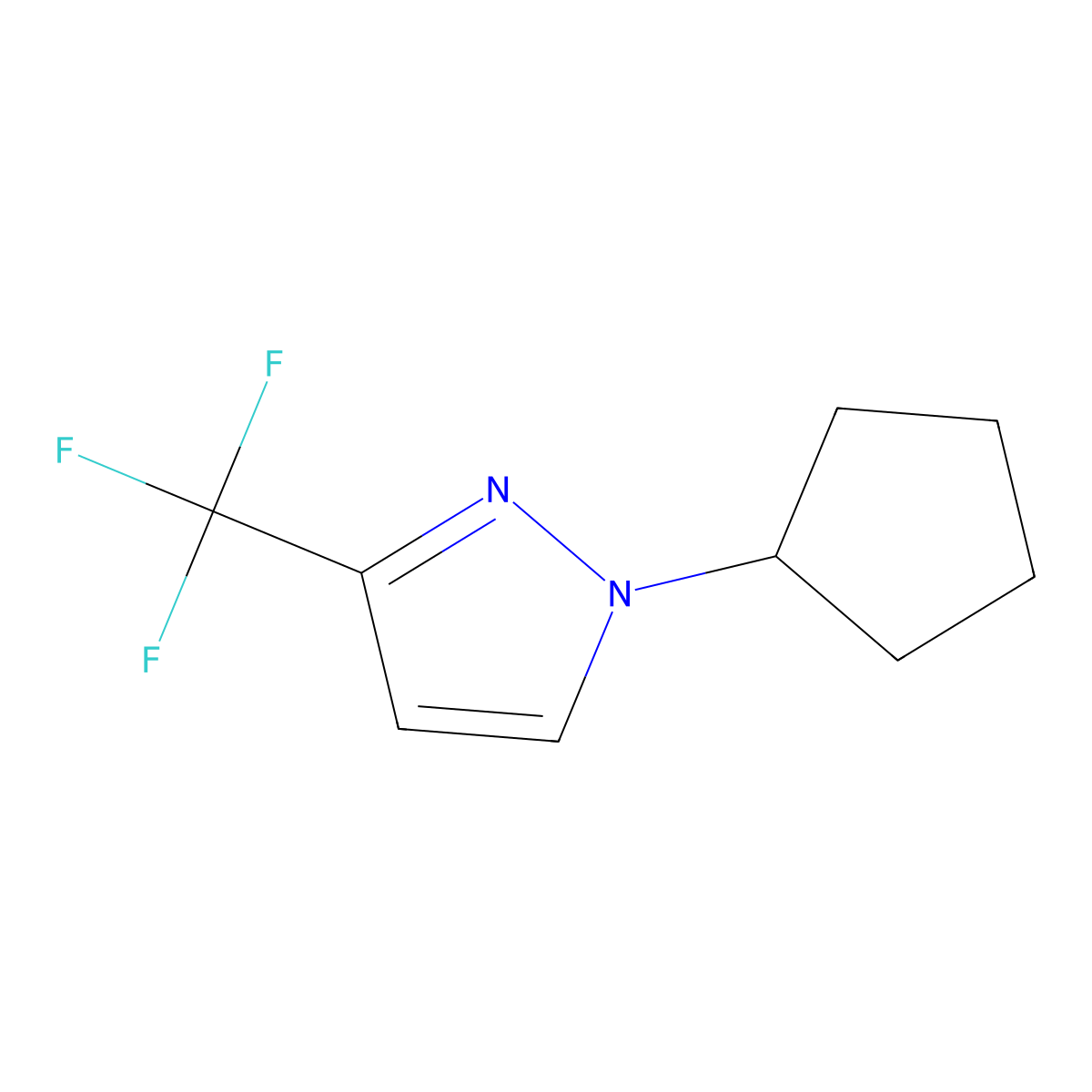 1-Cyclopentyl-3-(trifluoromethyl)pyrazole molecular structure, CAS 1469202-47-8