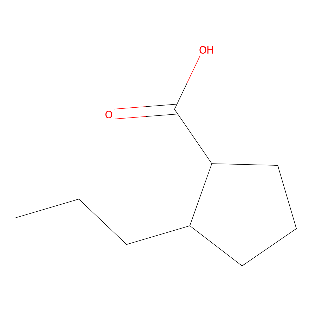 2-Propylcyclopentane-1-carboxylic acid molecular structure, CAS 1469203-24-4