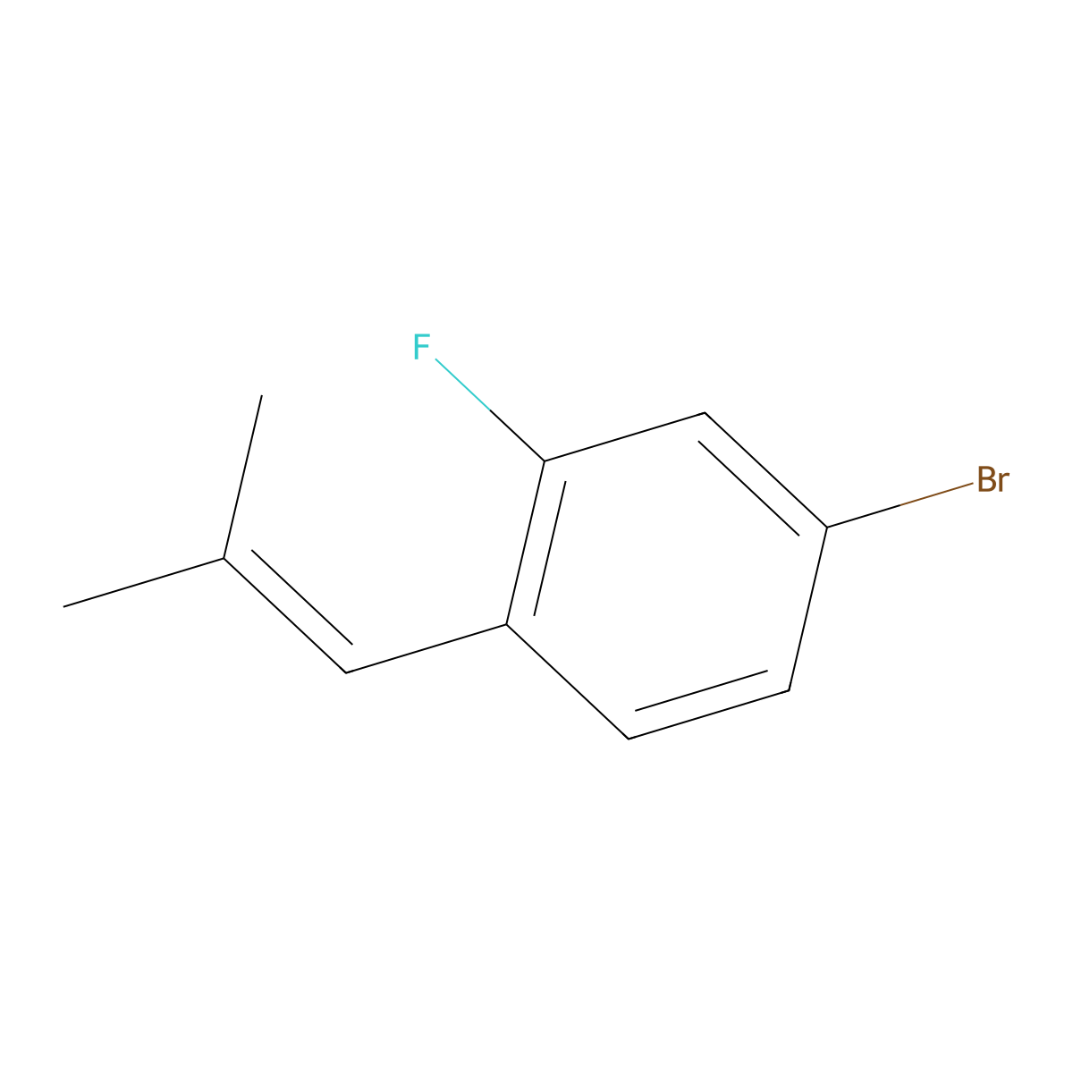 4-Bromo-2-fluoro-1-(2-methylprop-1-en-1-yl)benzene molecular structure, CAS 146923-09-3