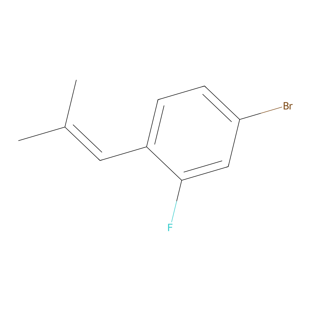 4-Bromo-2-fluoro-1-(2-methylprop-1-en-1-yl)benzene molecular structure, CAS 146923-09-3