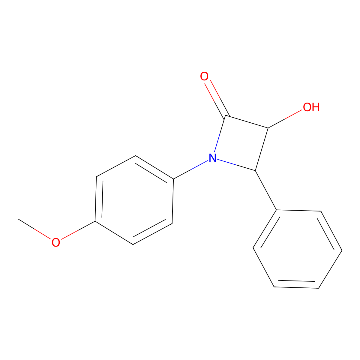 3-Hydroxy-1-(4-methoxyphenyl)-4-phenylazetidin-2-one molecular structure, CAS 146924-94-9