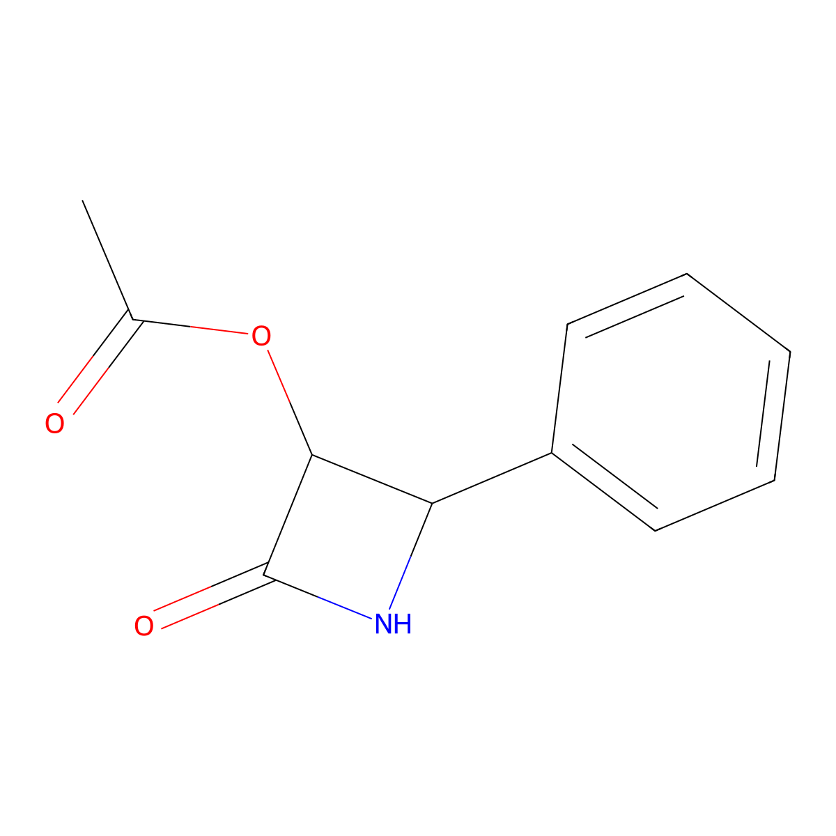 (3S,4R)-2-Oxo-4-phenylazetidin-3-yl acetate molecular structure, CAS 146924-96-1