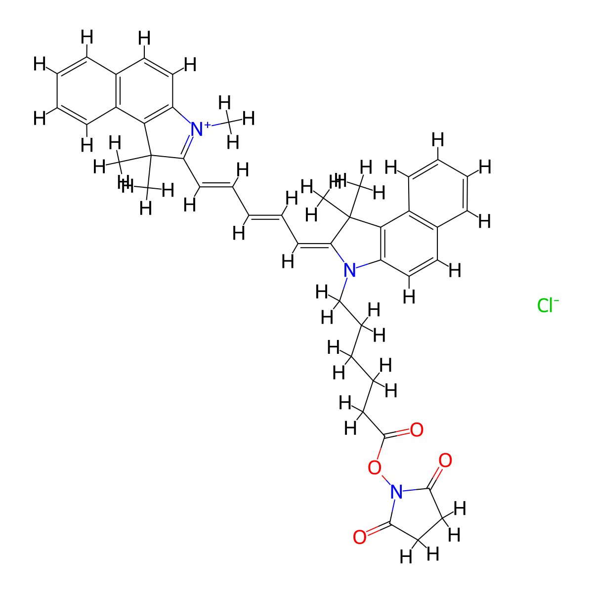 Cy5.5 NHS ester molecular structure, CAS 1469277-96-0