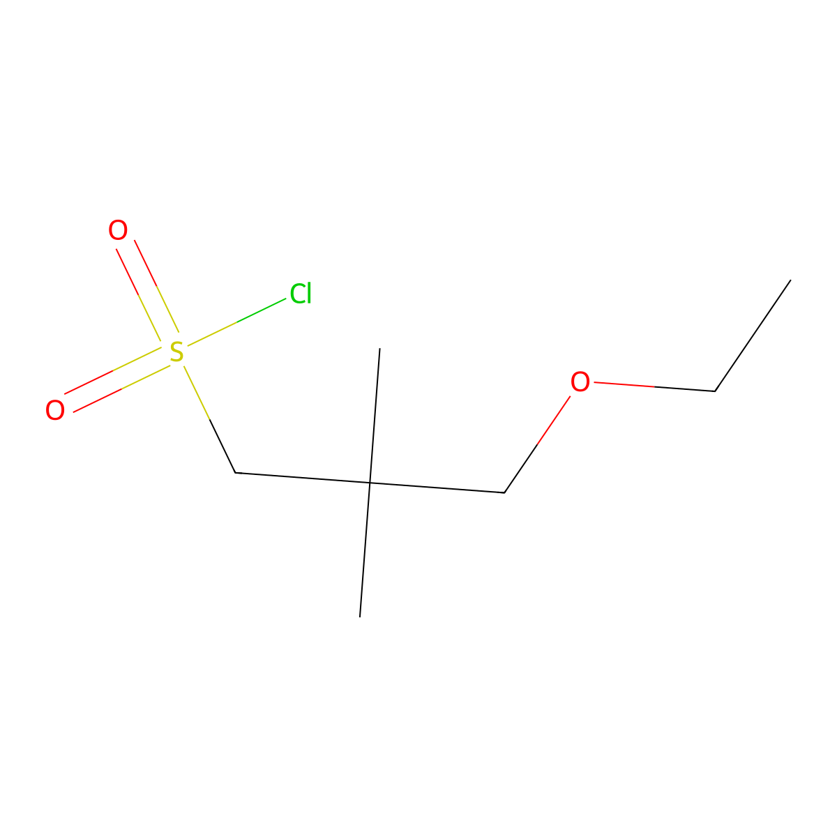 3-Ethoxy-2,2-dimethylpropane-1-sulfonyl chloride molecular structure, CAS 1469281-78-4