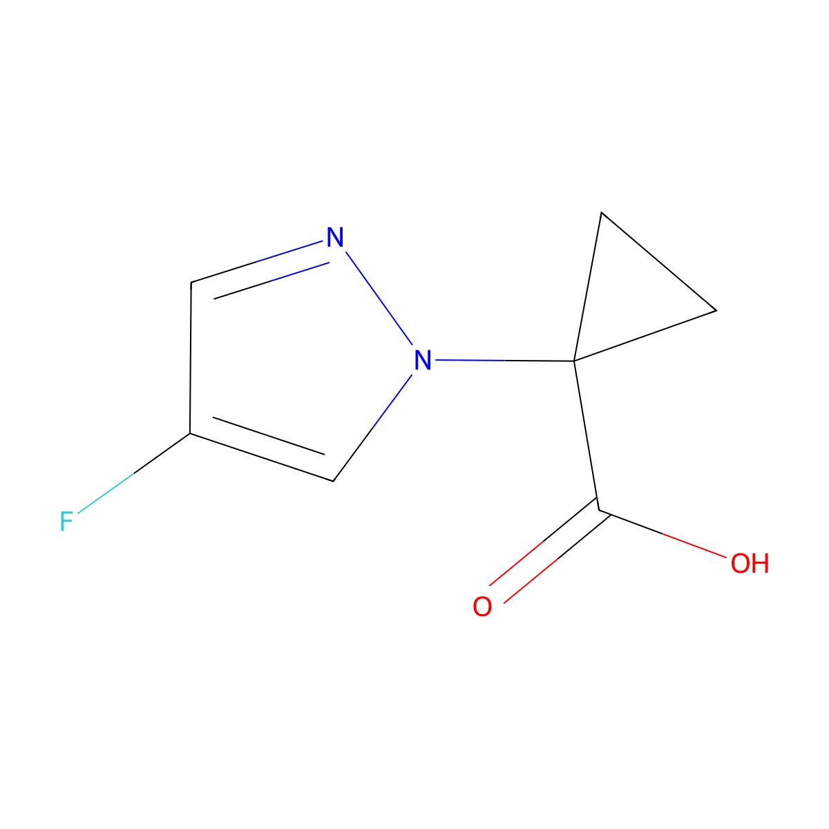 1-(4-Fluoro-1H-pyrazol-1-yl)cyclopropanecarboxylic acid molecular structure, CAS 1469286-19-8