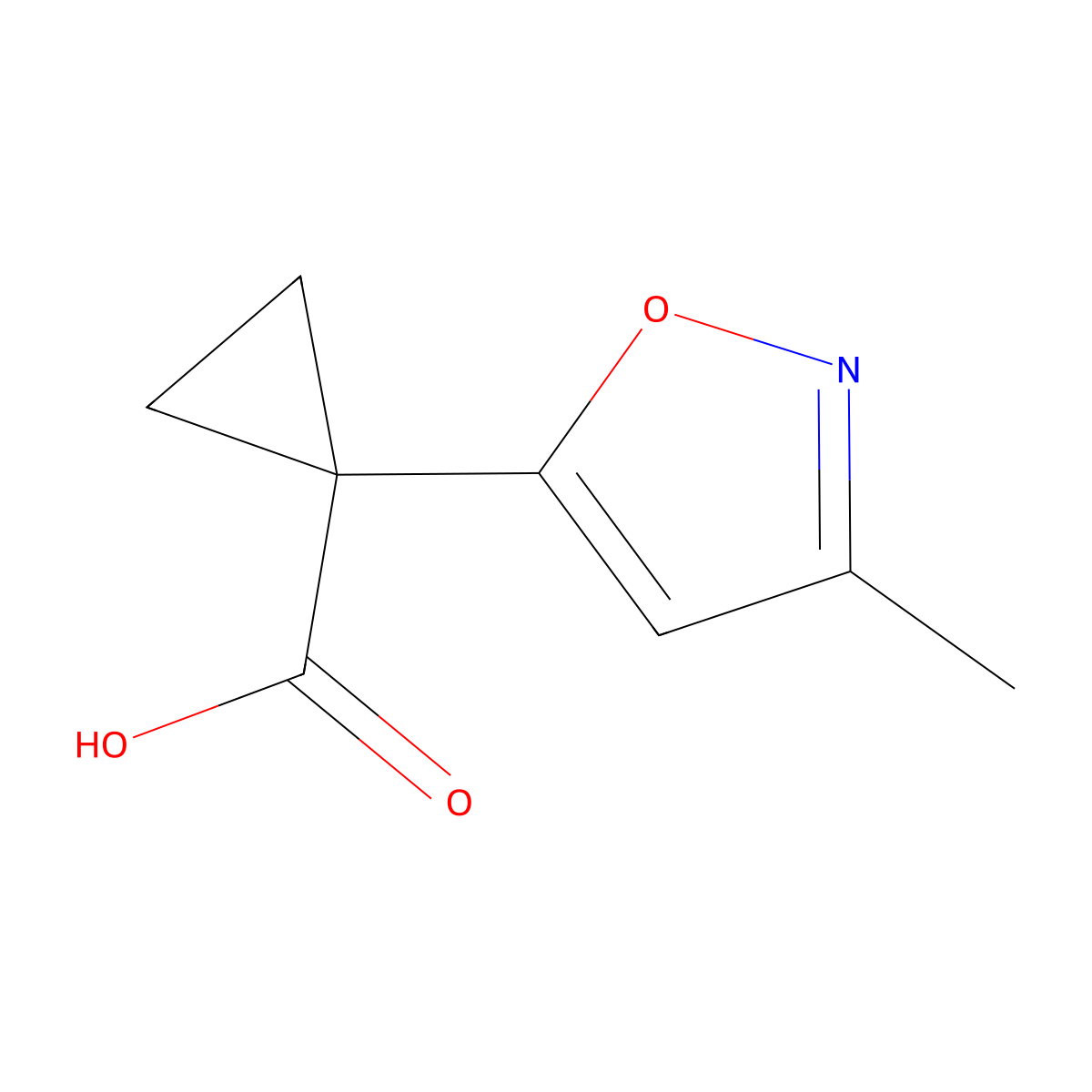 1-(3-Methyl-1,2-oxazol-5-yl)cyclopropane-1-carboxylic acid molecular structure, CAS 1469286-26-7