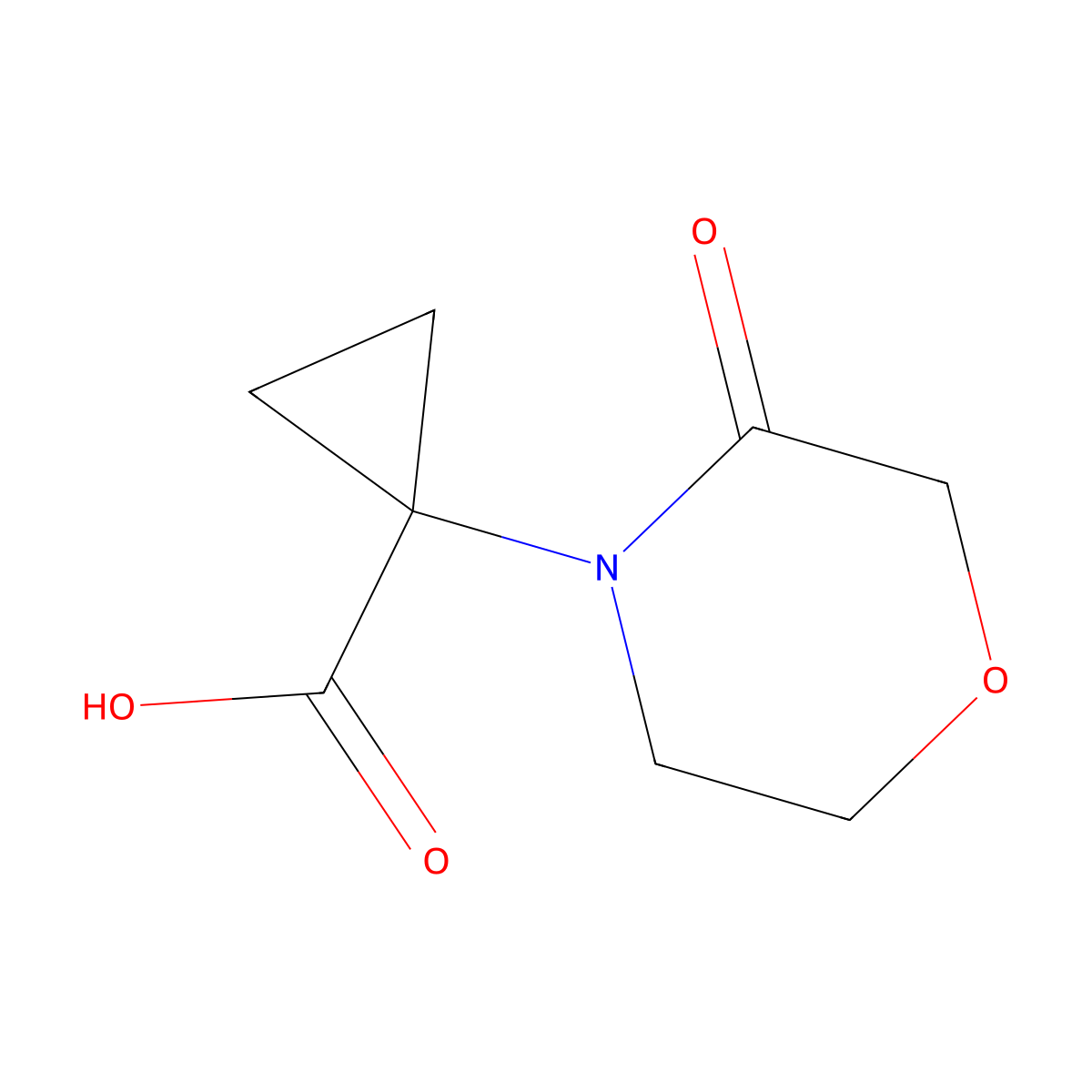 1-(3-Oxomorpholin-4-yl)cyclopropane-1-carboxylic acid molecular structure, CAS 1469286-54-1