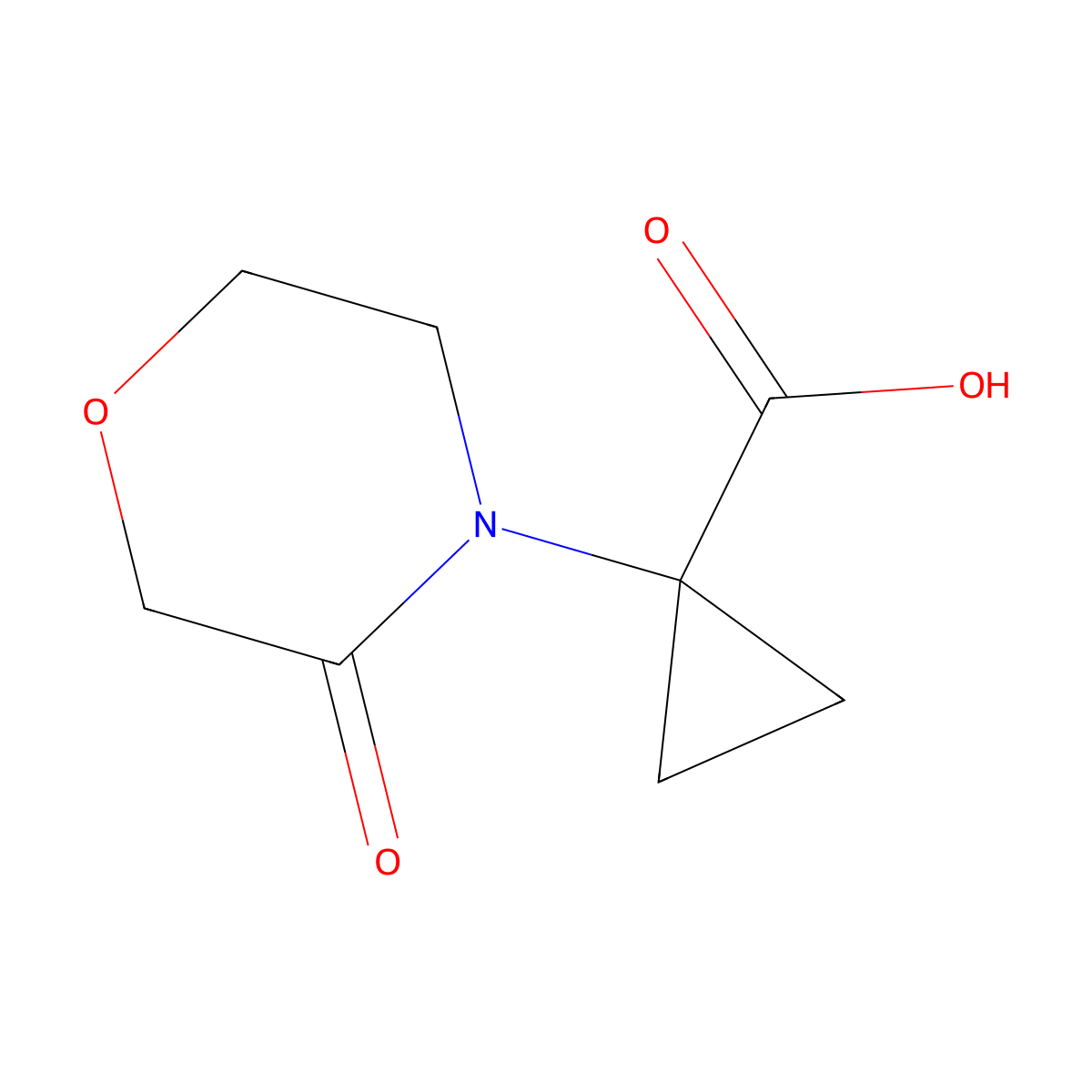 1-(3-Oxomorpholin-4-yl)cyclopropane-1-carboxylic acid molecular structure, CAS 1469286-54-1