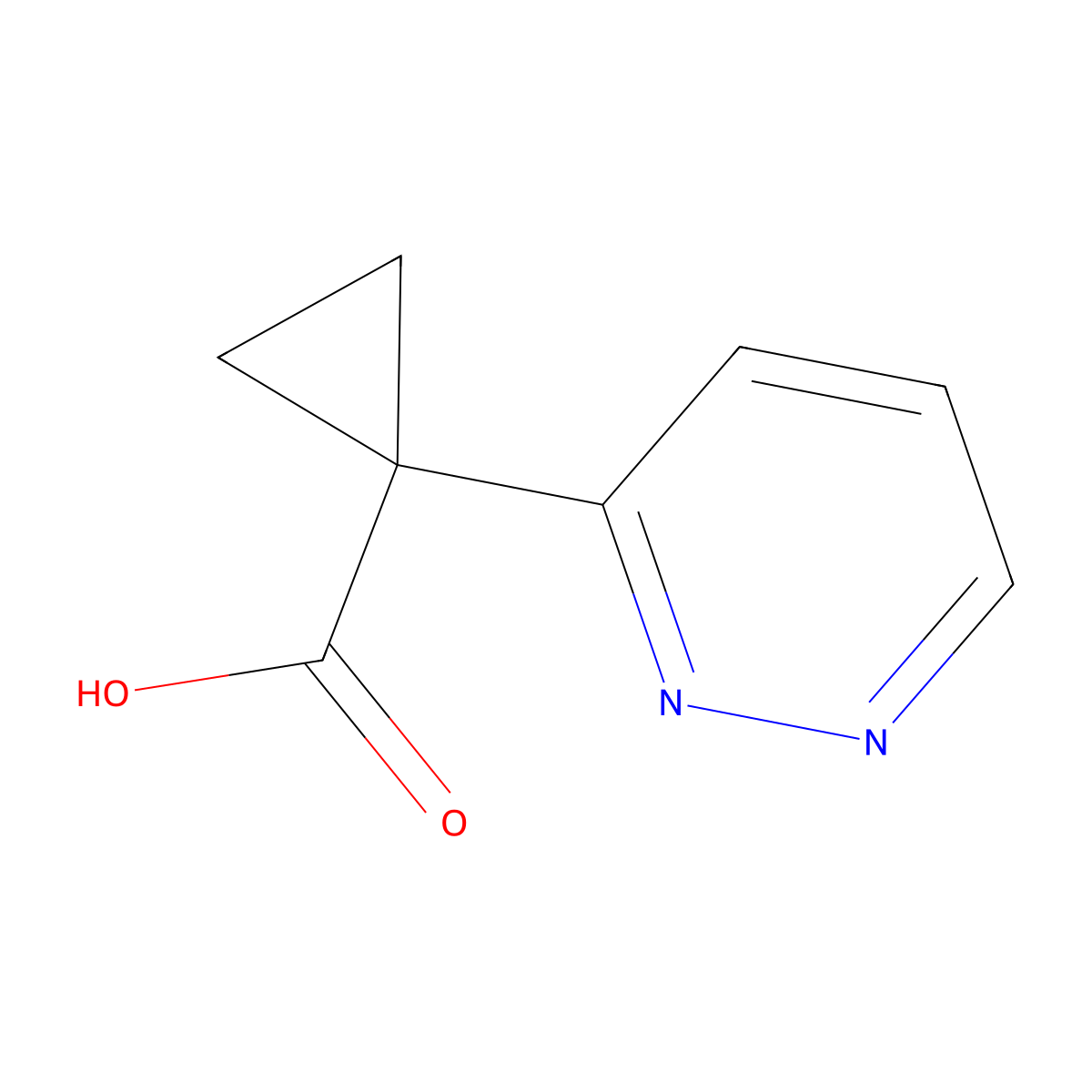 1-(Pyridazin-3-yl)cyclopropane-1-carboxylic acid molecular structure, CAS 1469287-08-8