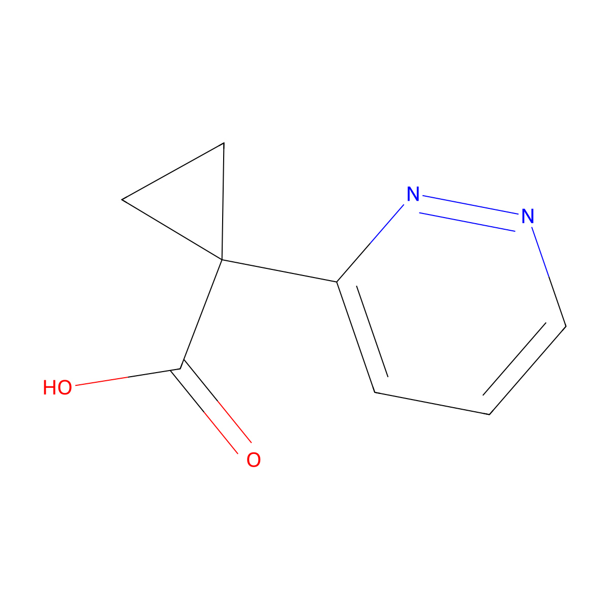 1-(Pyridazin-3-yl)cyclopropane-1-carboxylic acid molecular structure, CAS 1469287-08-8
