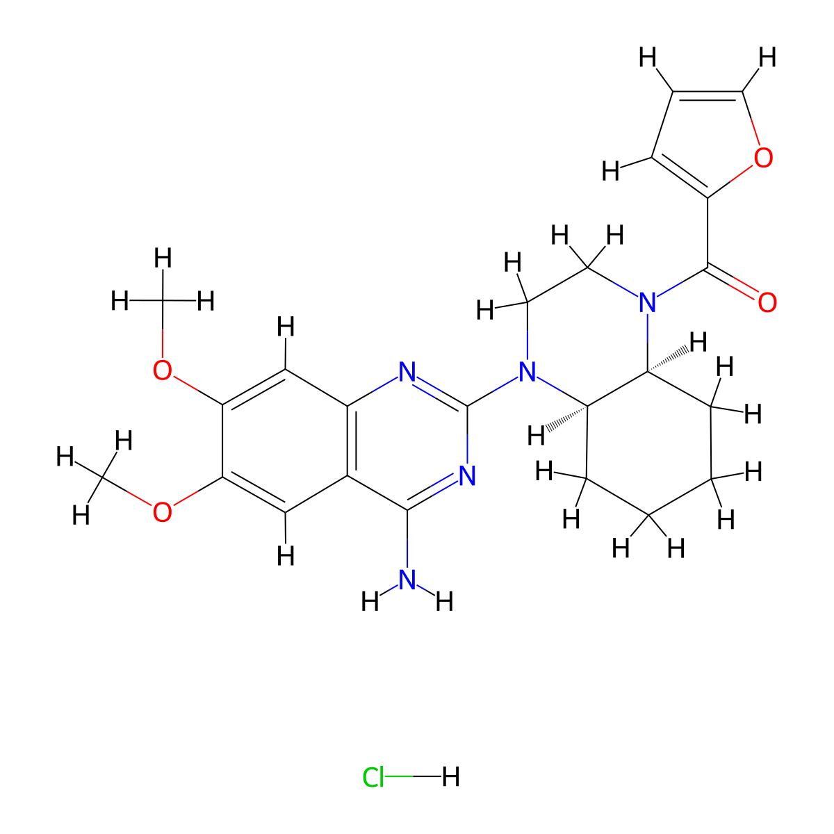 Cyclazosin hydrochloride molecular structure, CAS 146929-33-1