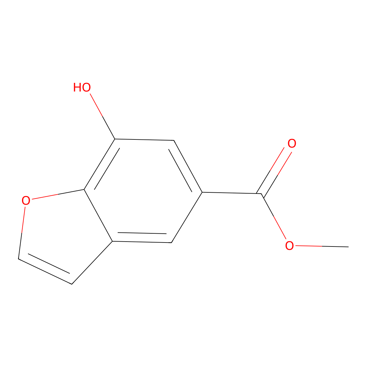 Methyl 7-hydroxy-1-benzofuran-5-carboxylate molecular structure, CAS 1469318-35-1