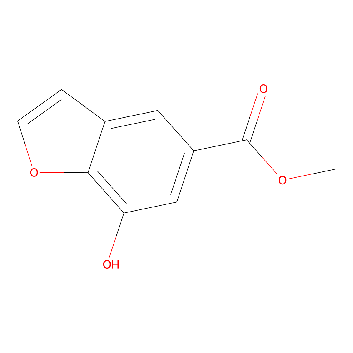 Methyl 7-hydroxy-1-benzofuran-5-carboxylate molecular structure, CAS 1469318-35-1