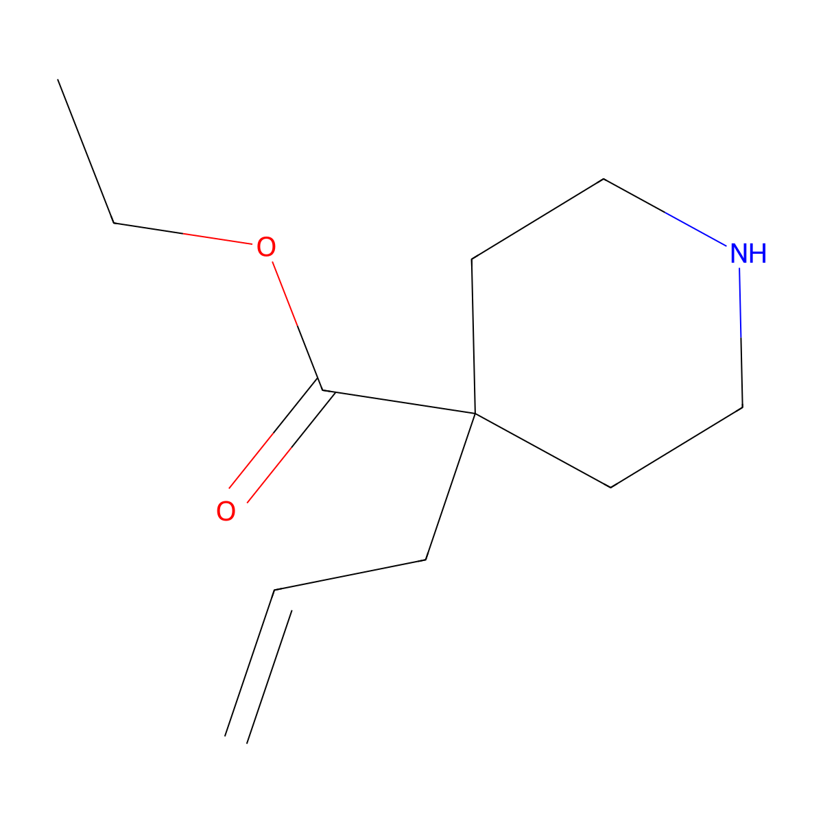 Ethyl 4-Allyl-4-piperidinecarboxylate molecular structure, CAS 146935-75-3