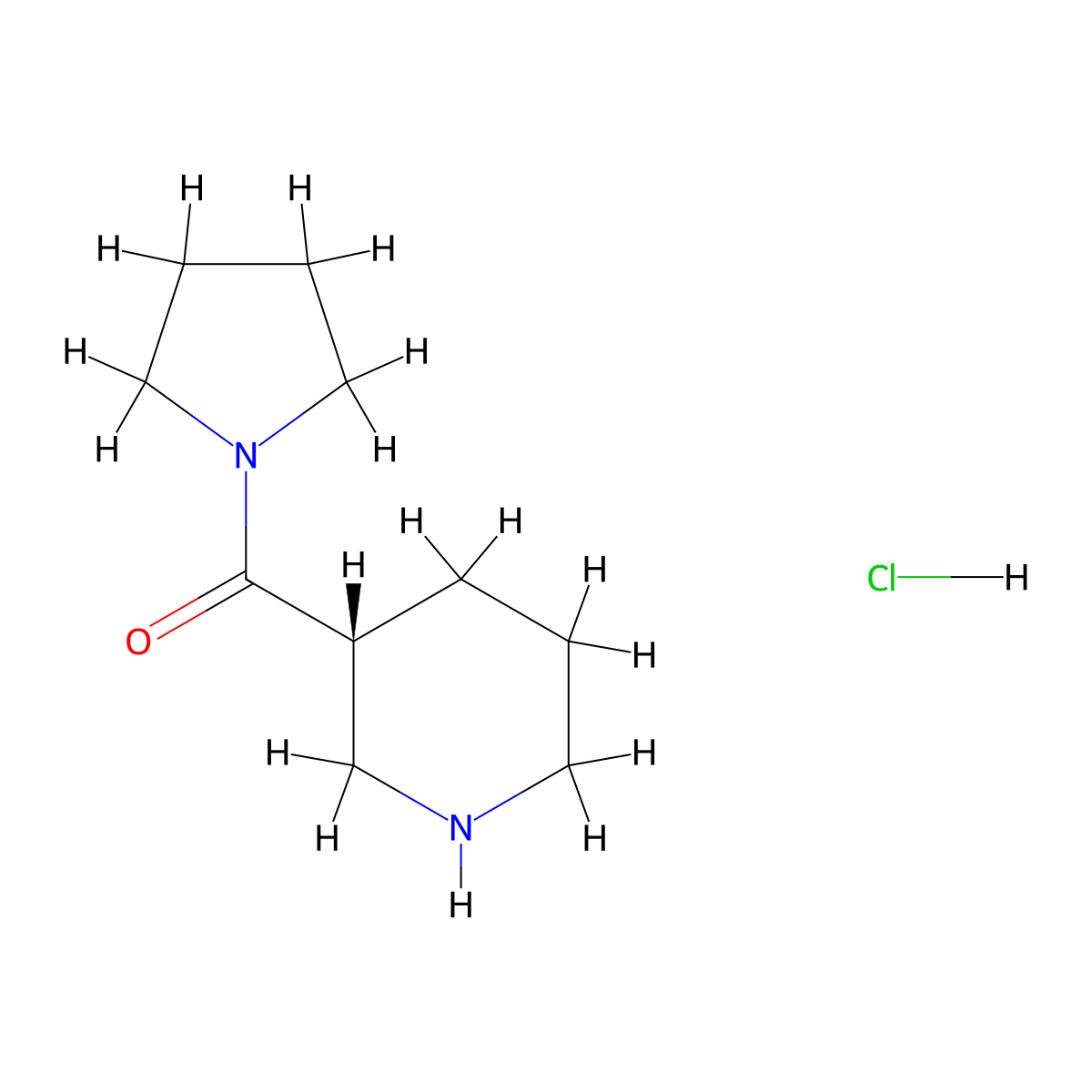 (R)-piperidin-3-yl(pyrrolidin-1-yl)methanone hydrochloride molecular structure, CAS 1469389-13-6