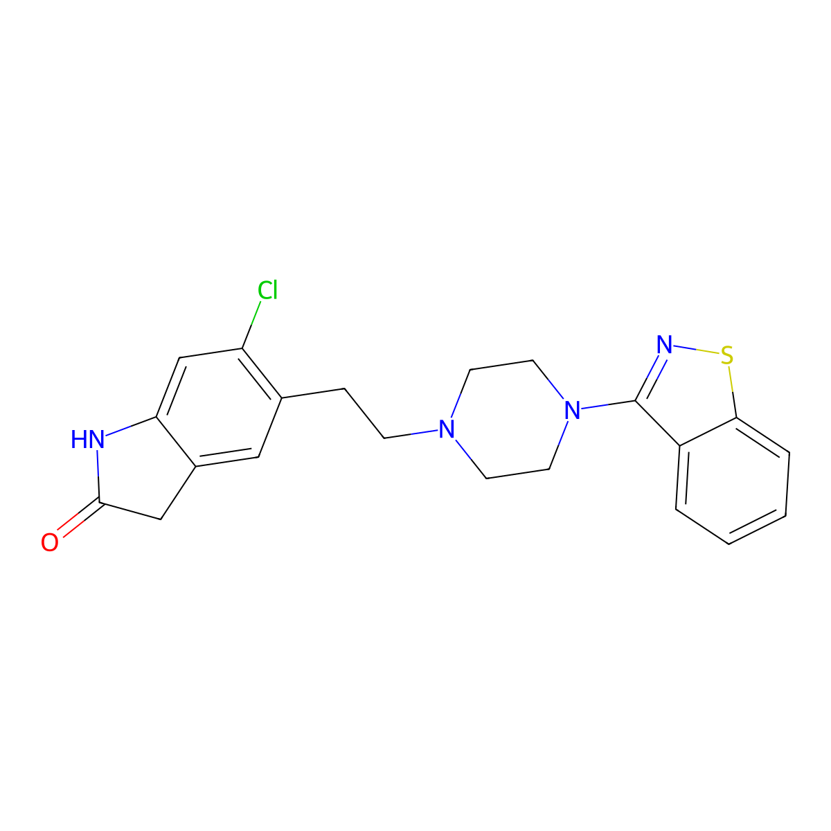 Ziprasidone molecular structure, CAS 146939-27-7