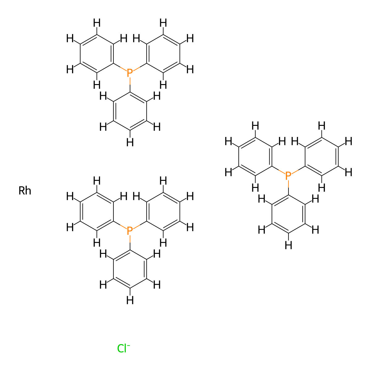 Tris(triphenylphosphine)chlororhodium , Wilkinson's catalyst molecular structure, CAS 14694-95-2